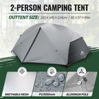 Forceatt Tent For 2 Person Is Waterproof And Windproof, Camping Tent For 3 To 4 Seasons,Lightweight Aluminum Pole Backpacking Te