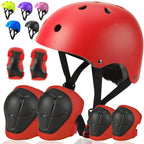 Toddler Kids Bike Helmet Set - Adjustable Cycling Helmet with Knee, Elbow Pads & Wrist Guards Sport Protective Gear Little Kid