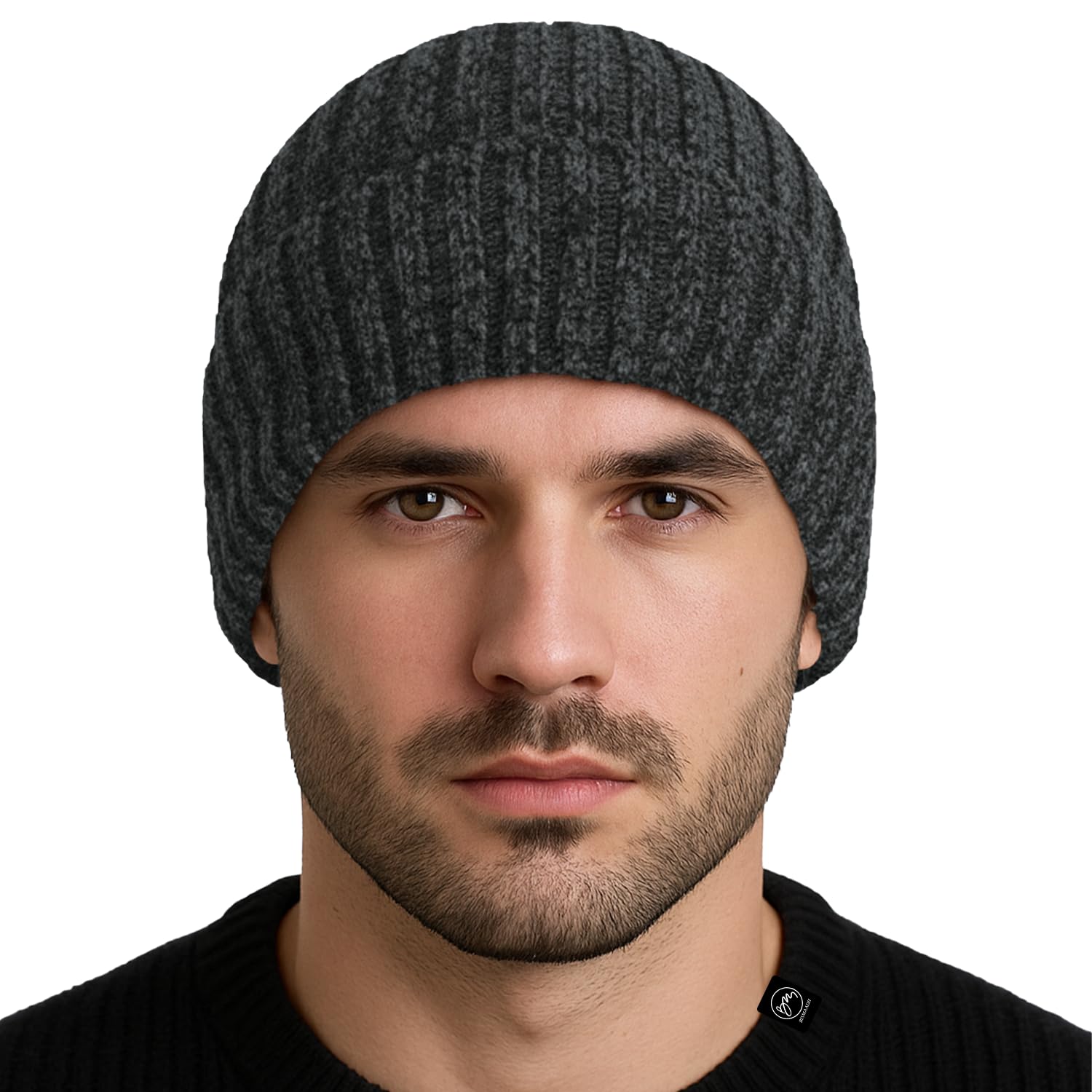 Bismaadh Winter Cuffed Beanie For Men Women FleeceLined Beanie Soft Warm Thick Knit Ski Thermal Cap (In, Alpha, Free Size, Dark