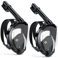 W WSTOO Full Face Snorkel Mask Adults,Suitable for Beginners Dry Top Snorkeling Gear,Can Your Mouth or Nose to Breathe,180 Degre