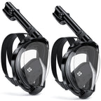 W WSTOO Full Face Snorkel Mask Adults,Suitable for Beginners Dry Top Snorkeling Gear,Can Your Mouth or Nose to Breathe,180 Degre