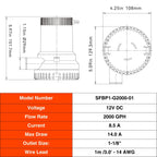 Seaflo Non Automatic Bilge Pumps For Boats 2000 Gph 12V Boat Marine Plumbing Electric