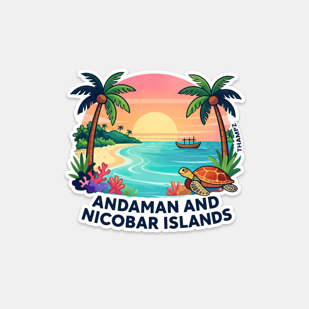 THAMPZ Andaman & Nicobar Islands 3D Embossed Flexible Fridge Magnet 0.5mm Decorative with Strong Hold | Refrigerator Magnet for
