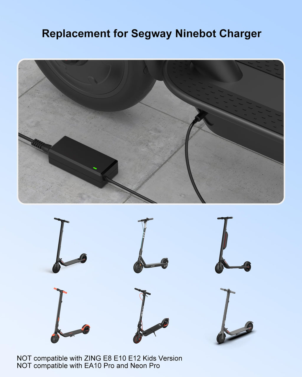 2Amp Lime Scooter Chargers Replacement For Ninebot G30Lp Es2 Es4 Es1L F20 F30 F40 E22 E25 M365 Pro/Pro2 Lime-S Electric Scooter