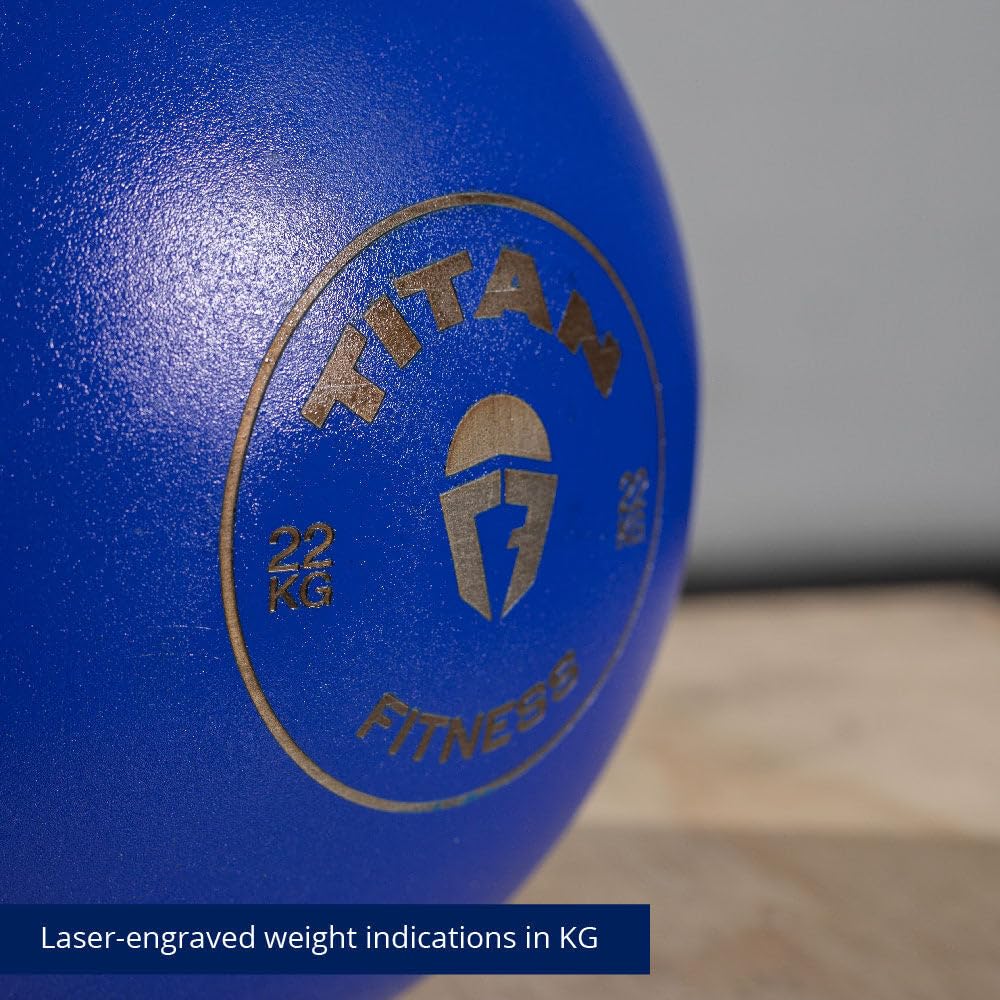 Titan Fitness 22 Kg Competition Kettlebell, Single Piece Casting, Kg Markings, Full Body Workout