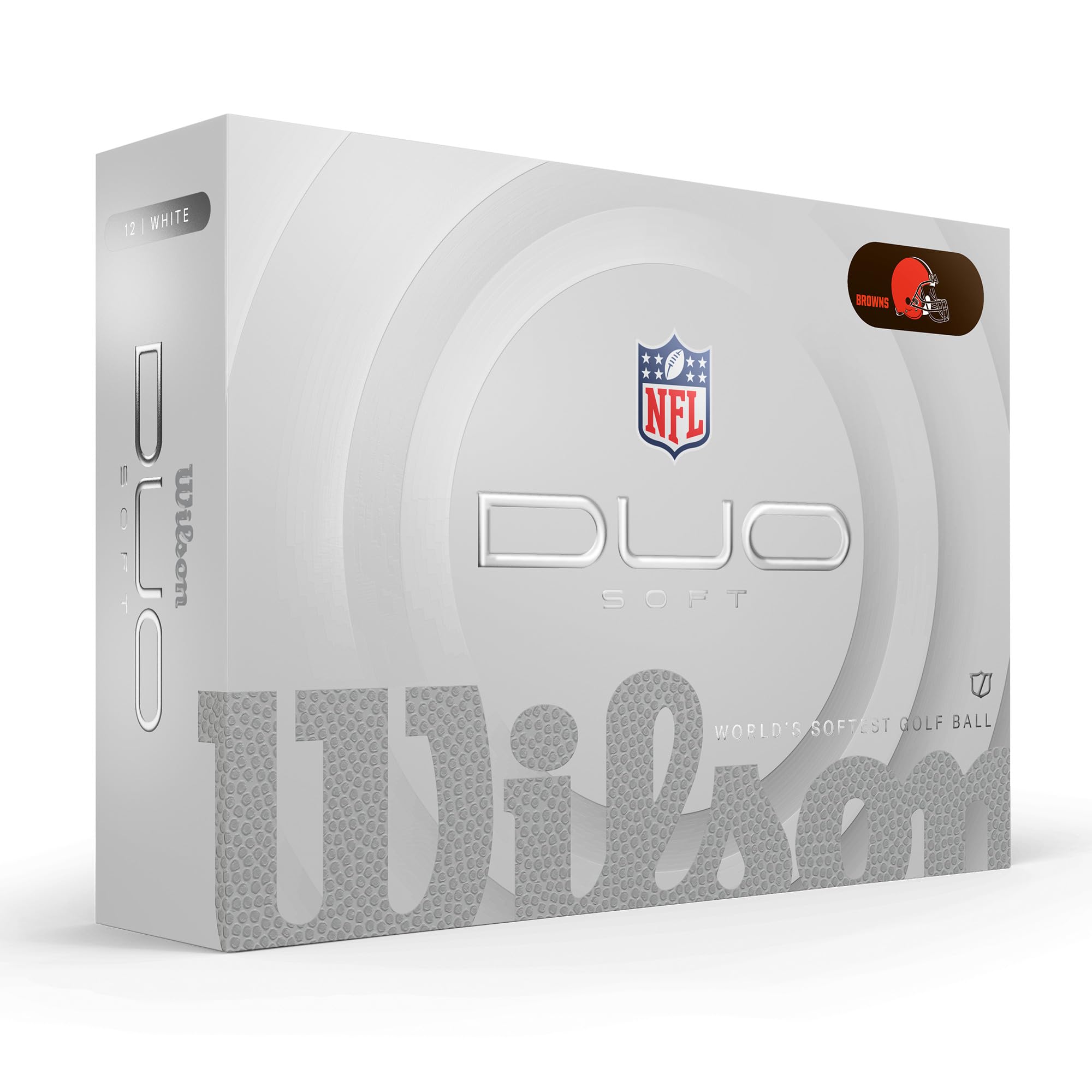Wilson 2025 Duo Soft Nfl Golf Ball - 12 Balls, White, Cleveland Browns