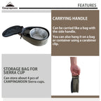 Campingmoon 4Pcs Set Stainless Steel Camping Sierra Cup 310Ml With Storage Case S220-4P+B