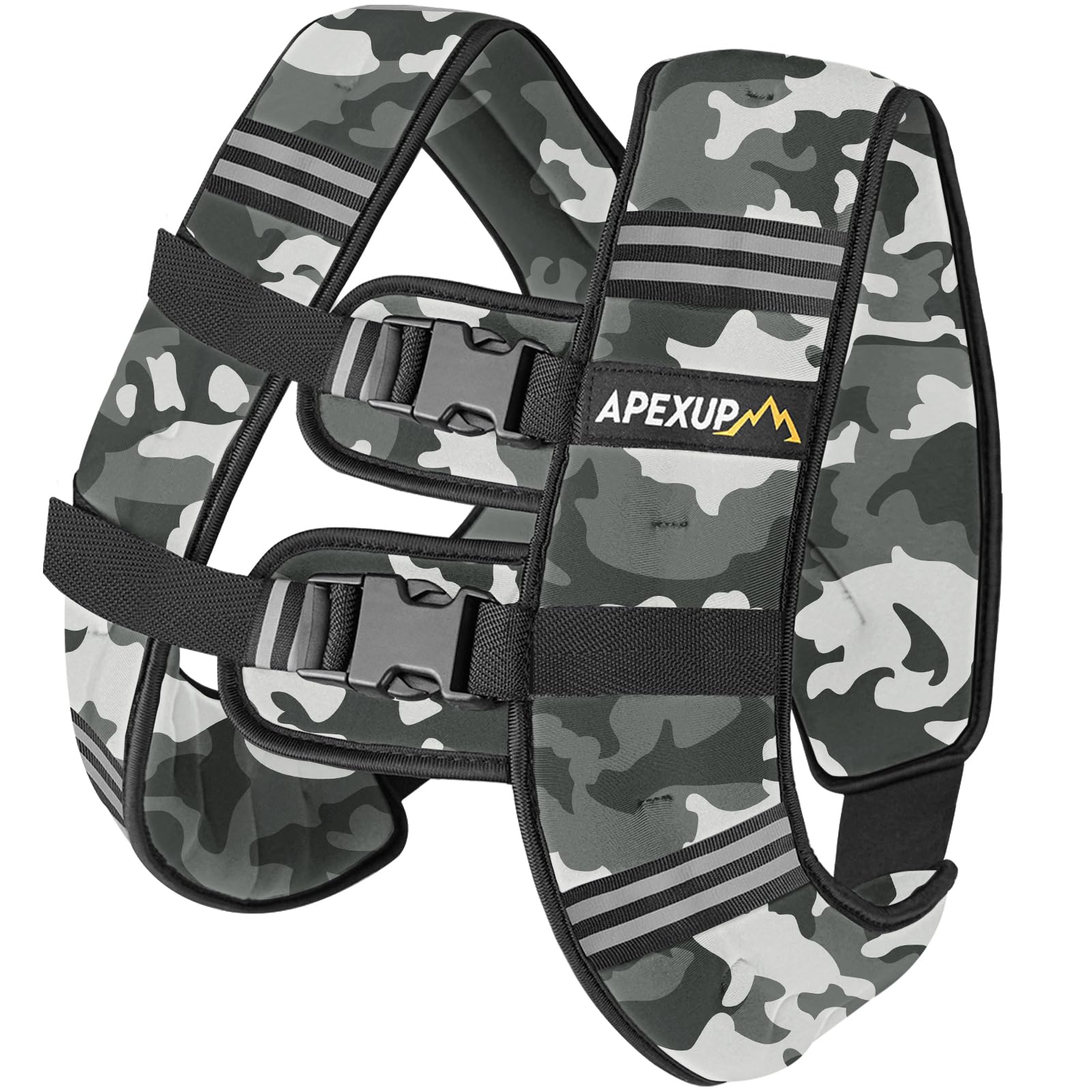 APEXUP 20lbs Weighted Vest Men Women, Weight Vest for Women Workout Equipment for Strength Training Running (Grey Camo)