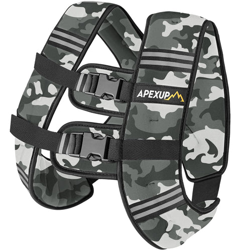 APEXUP 20lbs Weighted Vest Men Women, Weight Vest for Women Workout Equipment for Strength Training Running (Grey Camo)