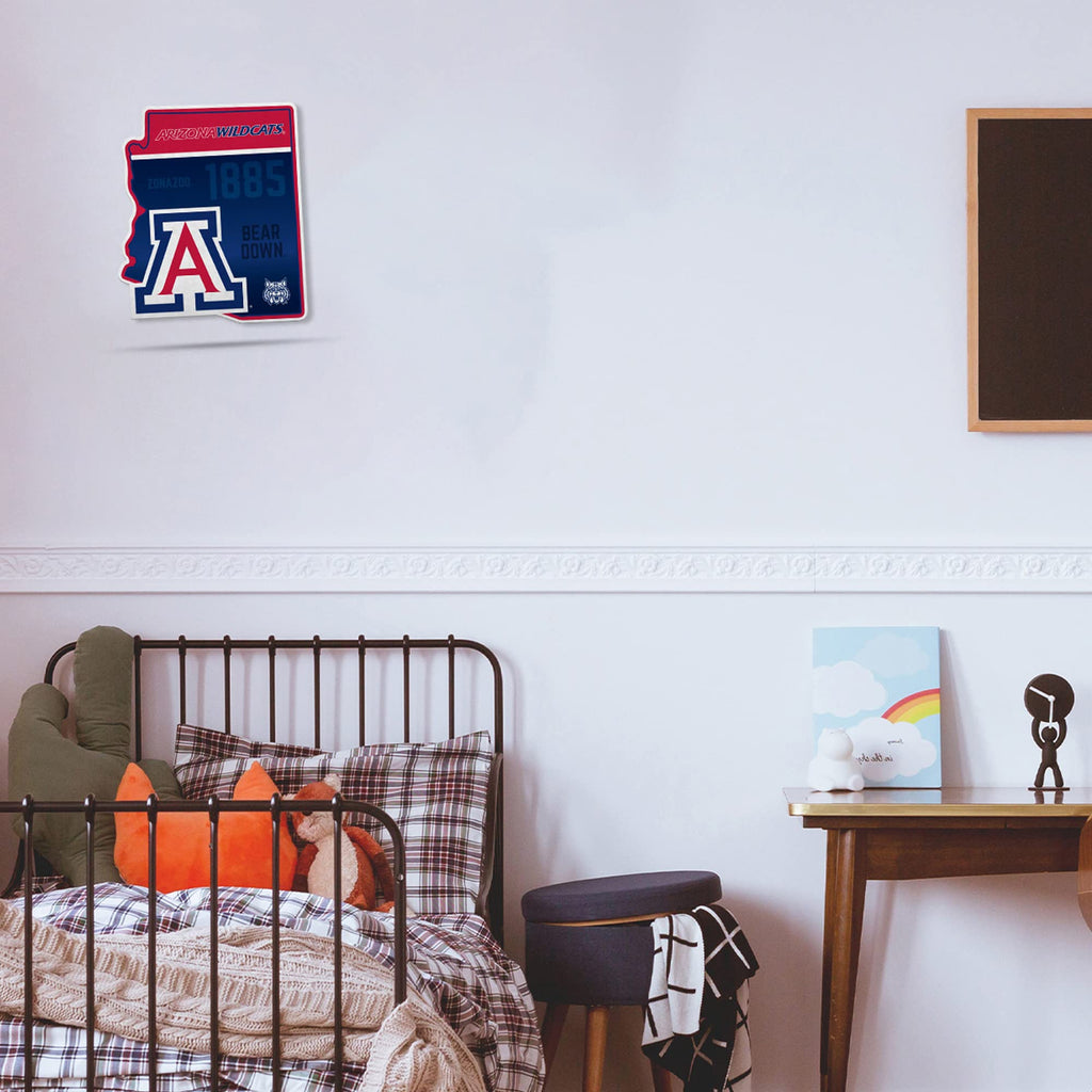 Rico Industries Ncaa Arizona Wildcats State Shape Shape Cut Pennant - Home And Living Room D  Cor - Soft Felt Ez To Hang