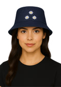 Adhyah Reniccaa WomenS Cotton Beach Bucket Hats Foldable Outdoor Casual Summer Sun Hat For Ladies Girls Cap (Denim)