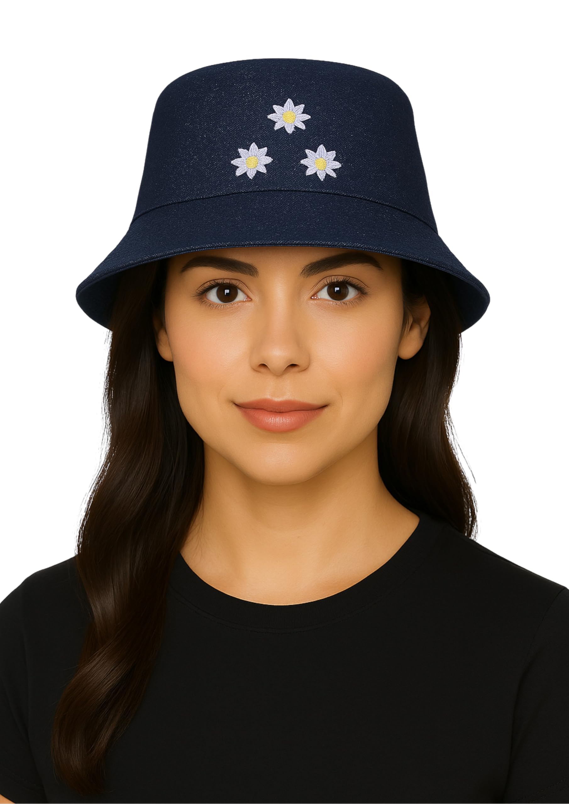 Adhyah Reniccaa WomenS Cotton Beach Bucket Hats Foldable Outdoor Casual Summer Sun Hat For Ladies Girls Cap (Denim)