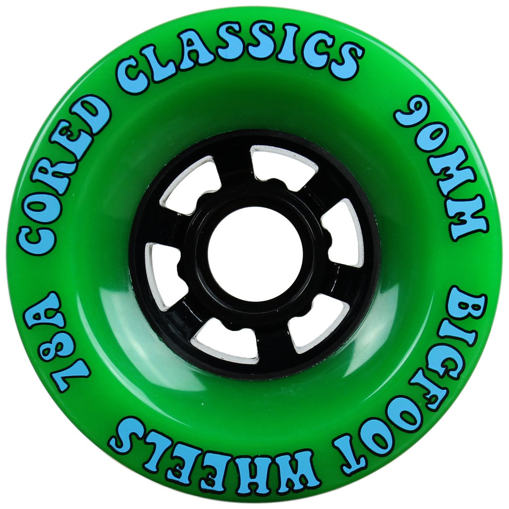 Bigfoot Cored Classics Longboard Wheels Green, 90Mm