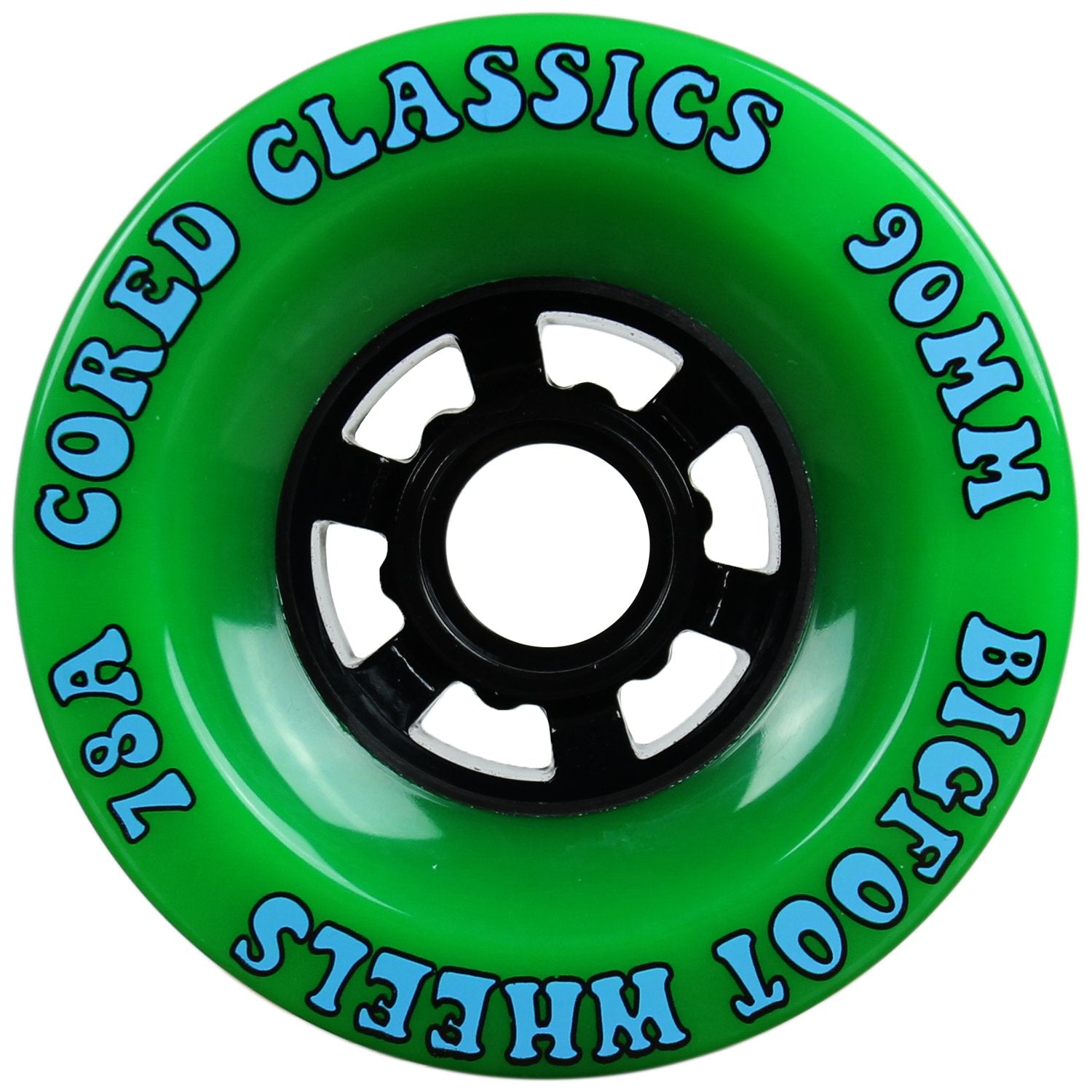 Bigfoot Cored Classics Longboard Wheels Green, 90Mm