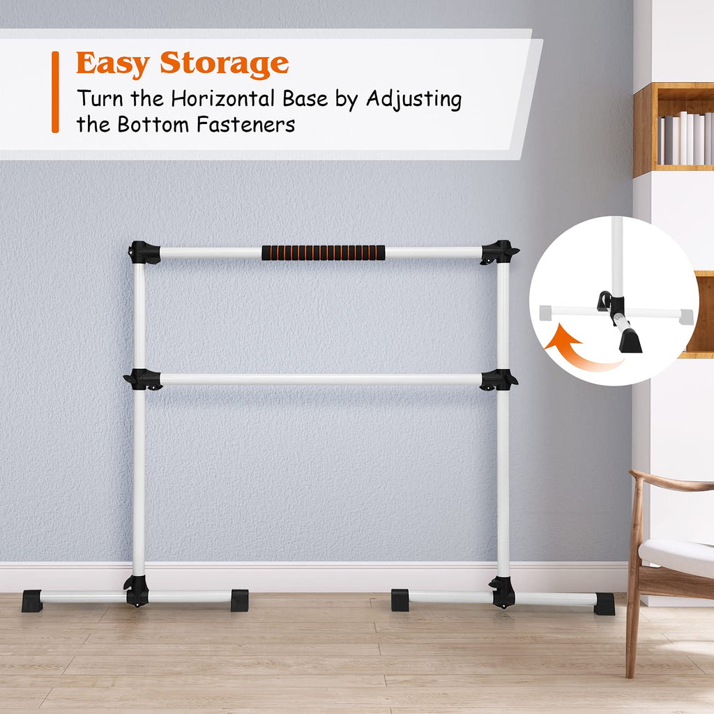 Gymax Ballet Barre, Portable Pilates Barre Freestanding With Double Dance Bar Stable Construction, For Dancing Stretching Ballet