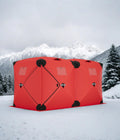 Garvee Pop Up Ice Fishing Tent Insulated Ice Fishing Shelter 140x70.8x79 Portable Hub-Style Shelter Shanty Windproof and Warm fo