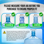 The Jug Plug Original 5 Gallon Water Jug Cap Reusable - No Spill Silicone 3 & 5 Gallon Water Jug Lid Fits 55Mm Bottles - Easy-To