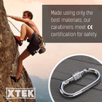 Climbing Carabiner - Uiaa Ce Rated 25Kn/5620Lb - Heavy Duty Twist Locking Carabiner Clip - Industrial Strength Large Steel Oval