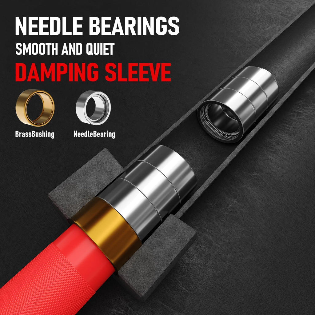GarveeLife 7FT Olympic Barbell, Weight Bar For Weightlifting and Powerlifting, 45lb Olympic Bar with Needle Bearings & Brass Bus