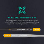 Axe | Hand-Eye Trainer | Skinny Barrel Baseball & Softball Bat | Pro Flared Handle (33'')
