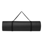 Gaiam Essentials Thick Yoga Mat Fitness & Exercise Mat With Easy-Cinch Carrier Strap, Black, 72''L X 24''W X 2/5 Inch Thick