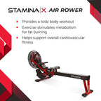 Stamina | X Air Rower - Rower Machine With Smart Workout App - Rowing Machine With Air Resistance For Home Gym Fitness - Up To 2