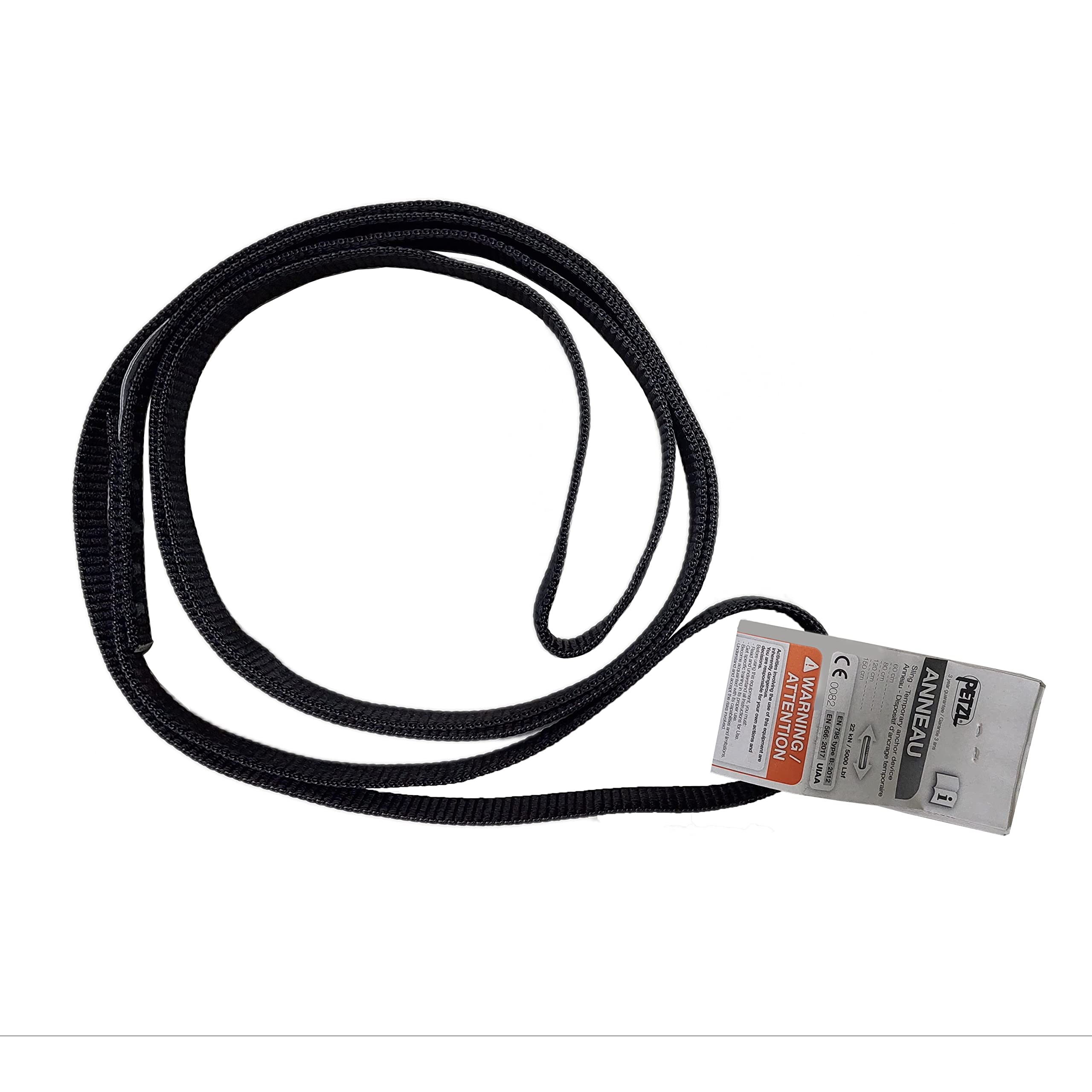 Petzl ANNEAU Black Sling 60cm C4060N Rated at 22kN (4945lbs) - Certified CE and UIAA