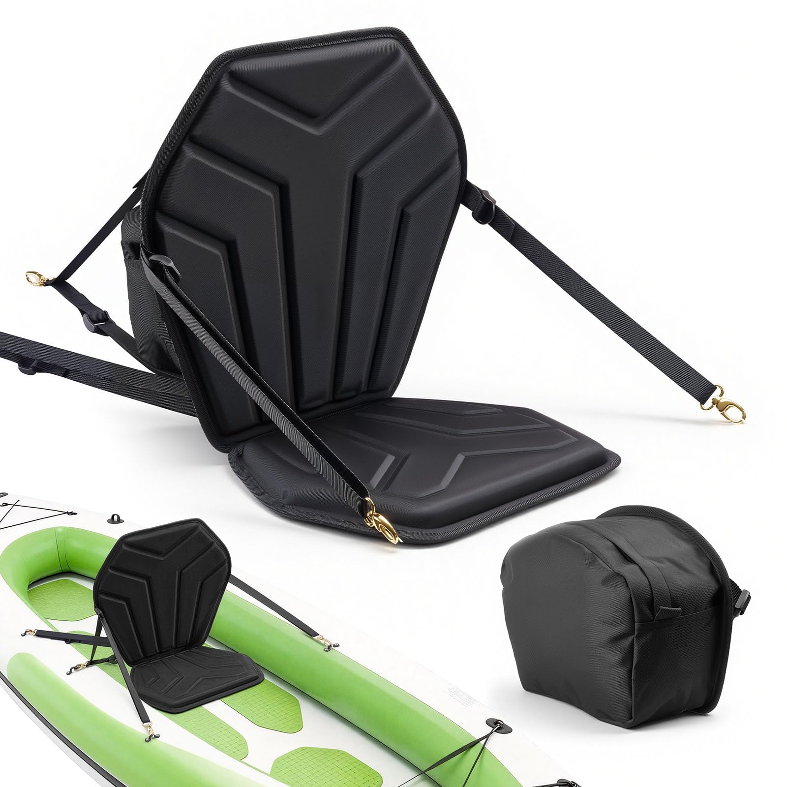 VEVOR Kayak Seat, 1 Pack 1 Thick, Universal Paddle Board Seat with Back Support, Hexagonal Sit-on-Top Soft Padded Cushion with S