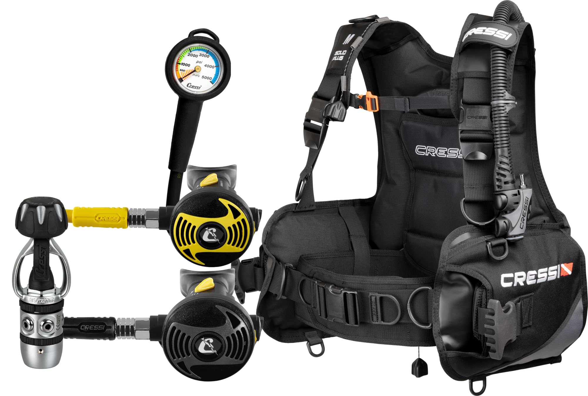 CRESSI Solid Plus Explorer Scuba Package Scuba Sets, w/Rugged SPG, 2XL