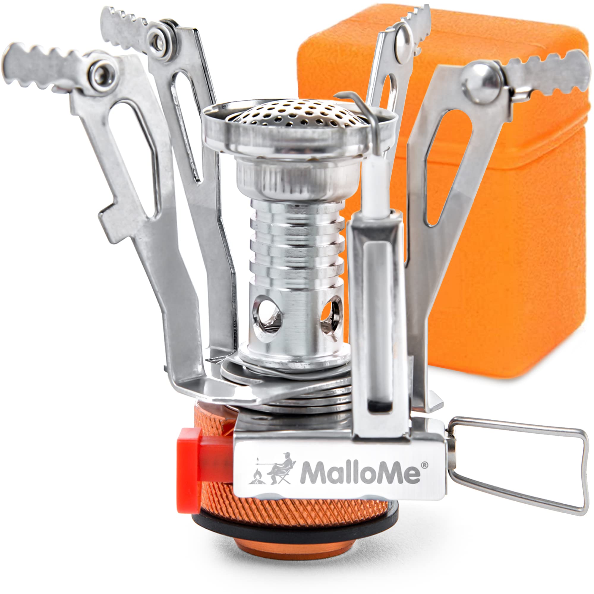 Mallome Backpacking Stove - Portable Camping Stove - Small Backpack Camp Stove Single Burner For Propane Butane Isobutane Fuel C