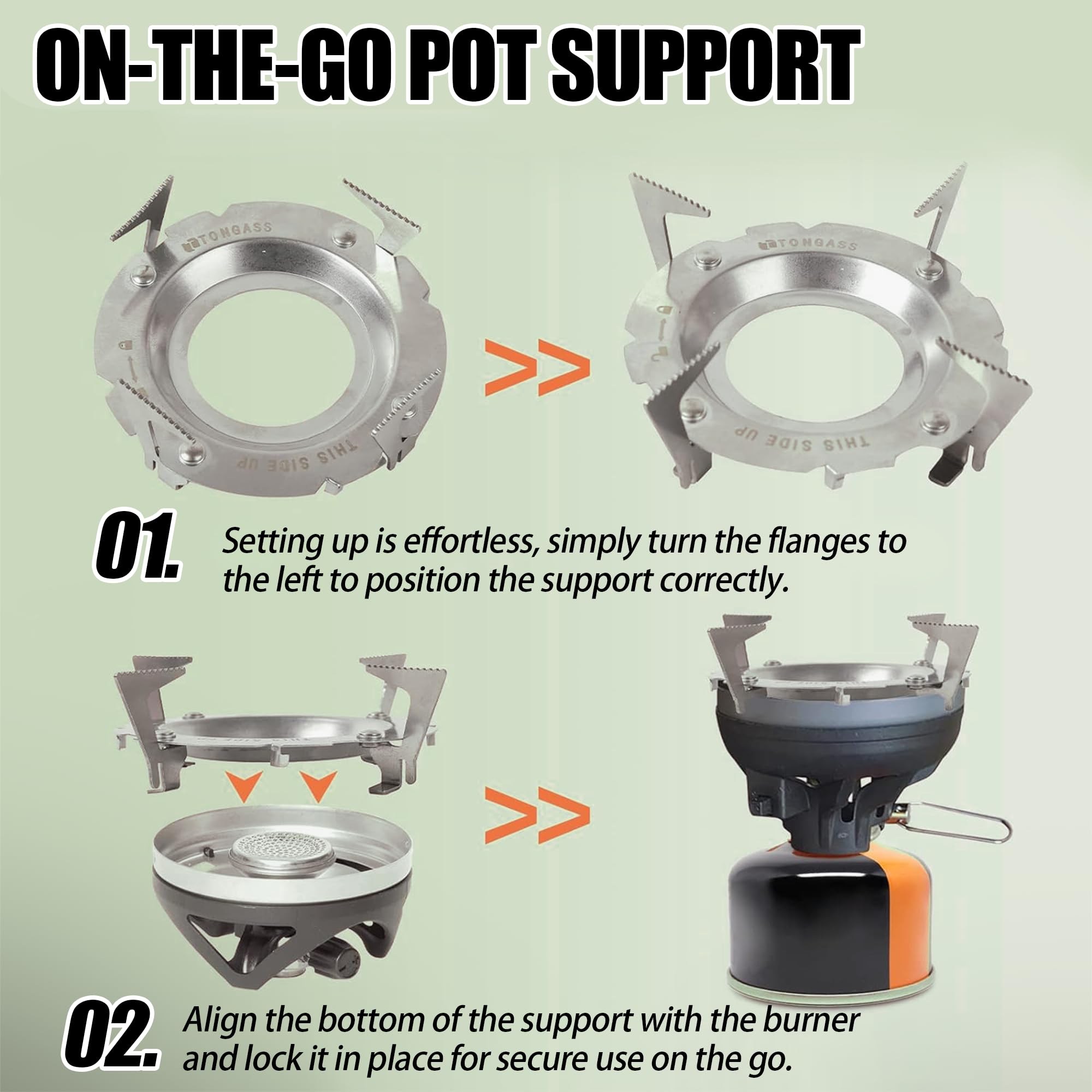 Pot Support For Camping Stoves - 3.5'' X 3.5'' X 1.25'' Stainless Steel Pot Support Attaches To Camping Stove Burners - Can Acco