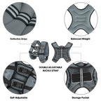 APEXUP 30lbs Weighted Vest Men Women, Weight Vest for Women Workout Equipment for Strength Training Running (Grey)