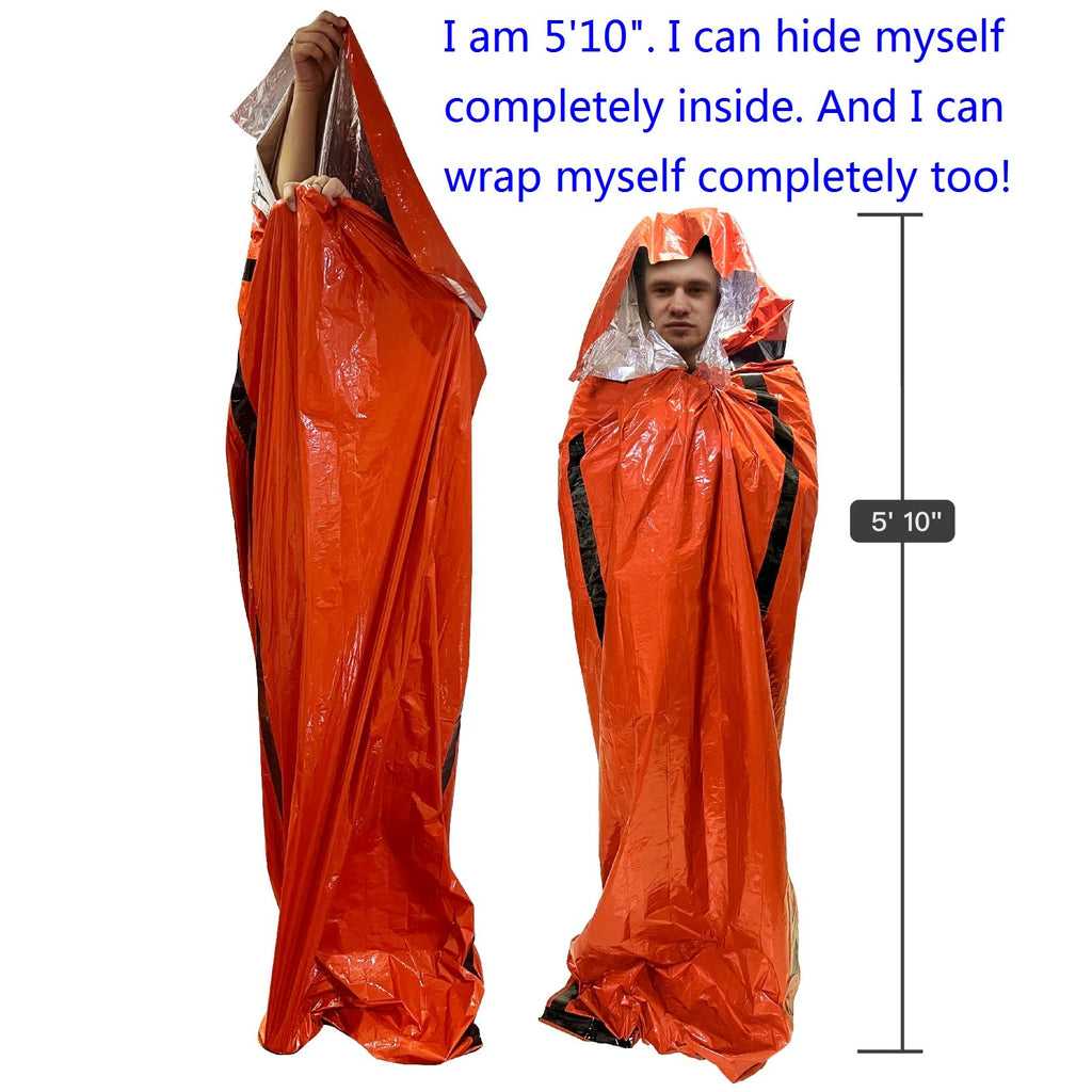 Emergency Bivy Sack Bivy Bag - Emergency Sleeping Bags 4 Pack Mylar Survival Sleeping Bag Emergency Bivvy Sack Waterproof Lightw