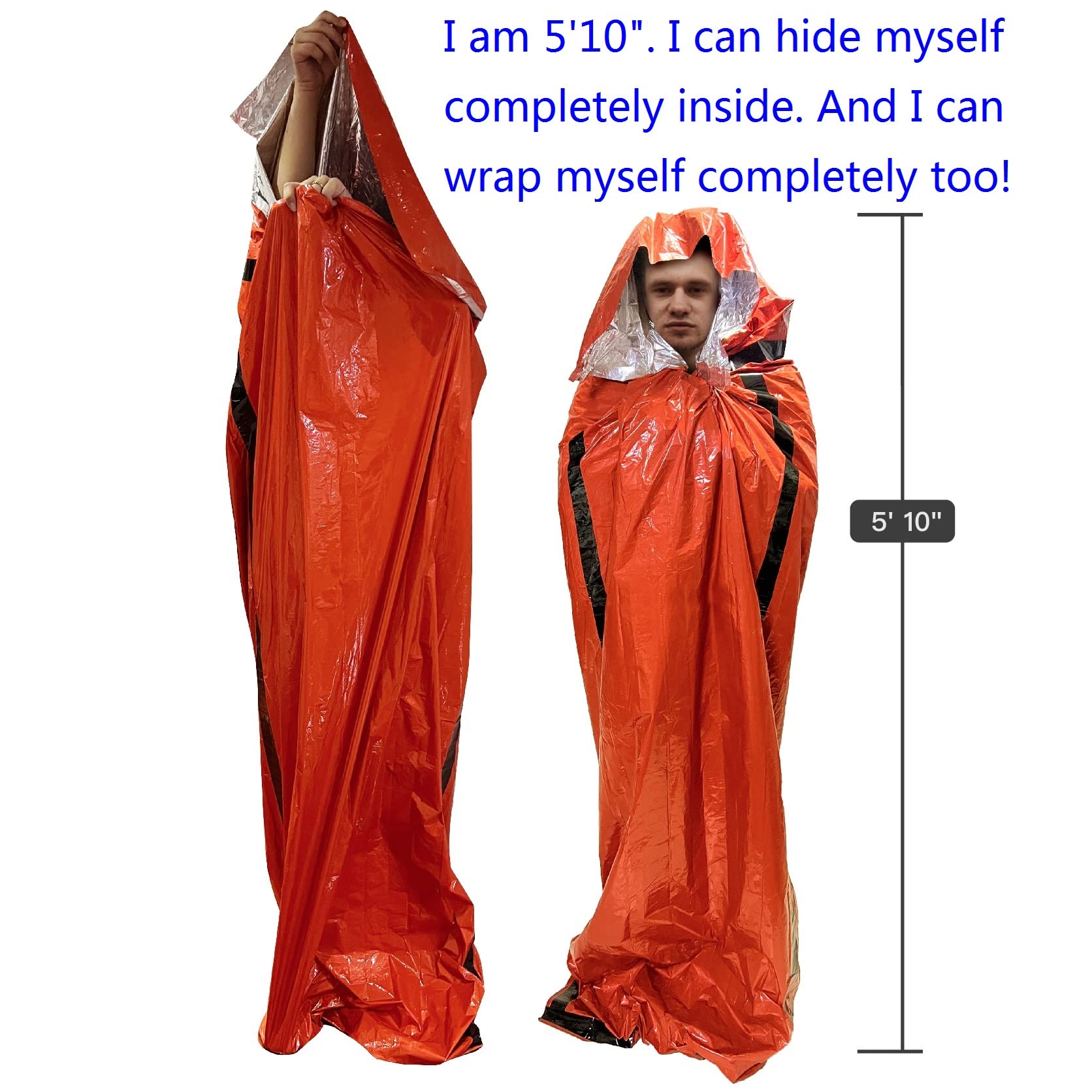 Emergency Bivy Sack Bivy Bag - Emergency Sleeping Bags 4 Pack Mylar Survival Sleeping Bag Emergency Bivvy Sack Waterproof Lightw