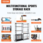 Vevor Golf Storage Garage Organizer, 2 Golf Bag Storage Stand Holder And Other Sports Equipment Storage Rack, Outdoor Steel Ball