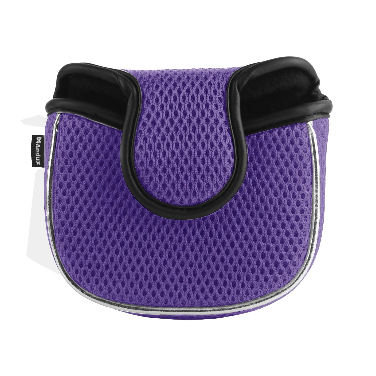 Andux Mesh Mallet Putter Cover Golf Putter Head Covers Purple, Square