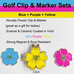 Eshan Golf Ball Marker And Magnetic Golf Hat Clip Set Flower Clover Shape Clips Markers Golf Bag Accessories Court Gift For Men