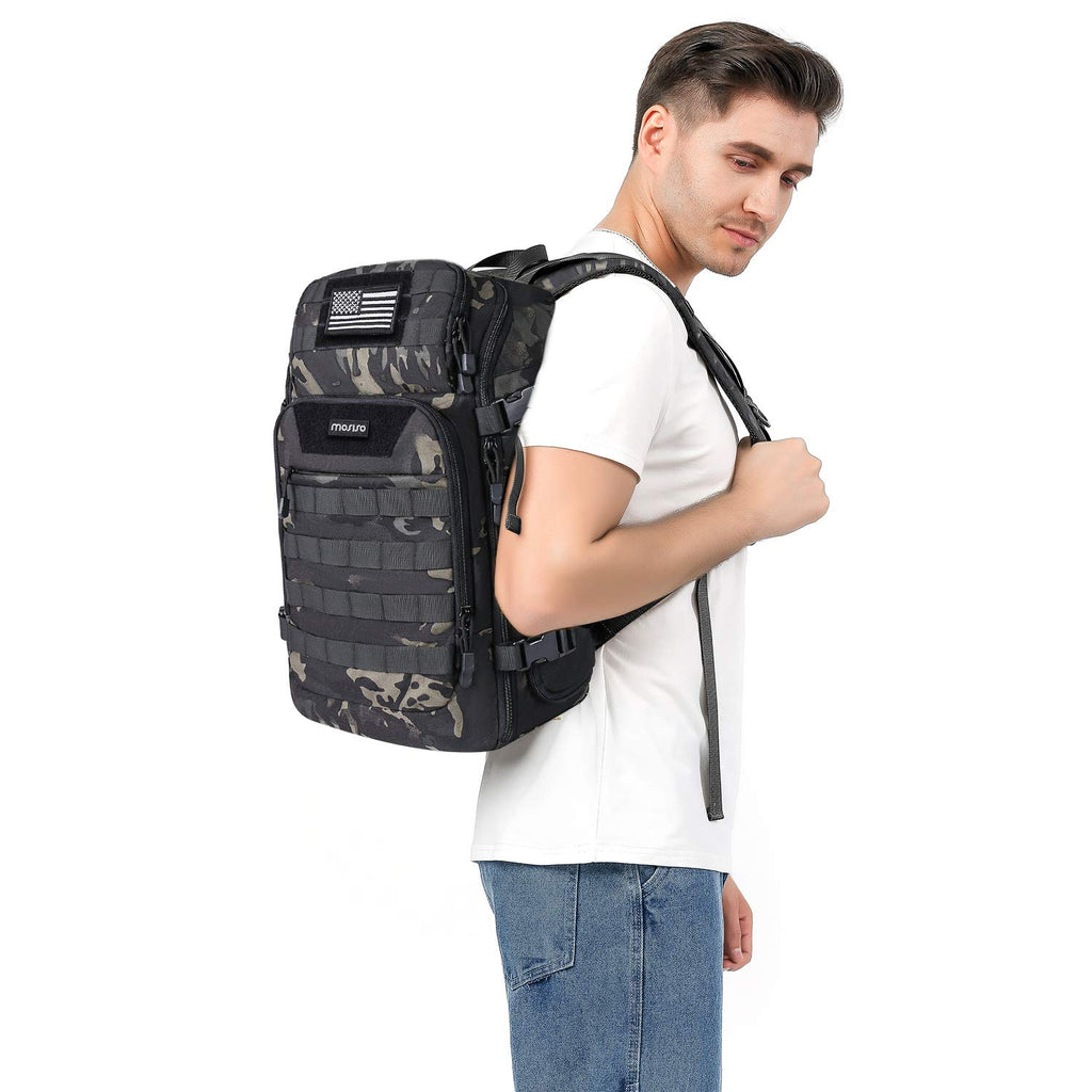 Mosiso 30L Tactical Backpack, Military Daypack 3 Day Assault Rucksack Outdoor Hiking Hunting Fishing Camping Training Shoulder B