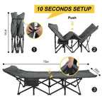 Atorpok Camping Cot For Adults With Cushion And Pillow, Portable Folding Bed For Sleeping, Lightweight Tent Cot With Carry Bag F