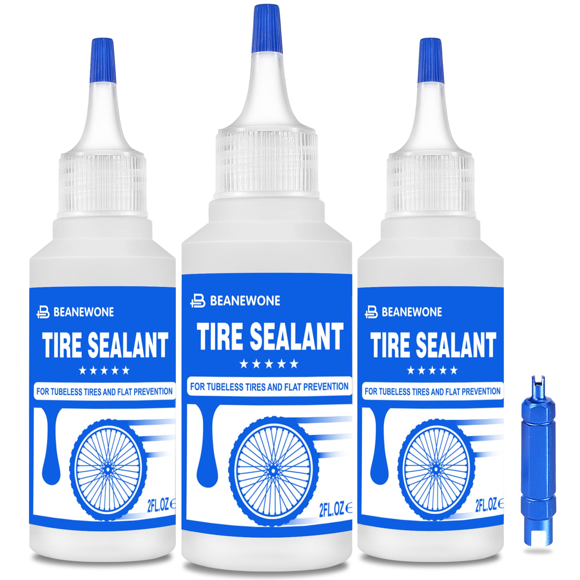 Beanewone Tubeless Tire Sealant, Tubeless Bike Sealant - 2Oz Per Bottle, Long-Lasting For Mtb, No Tubes And Tubeless Tires. No T