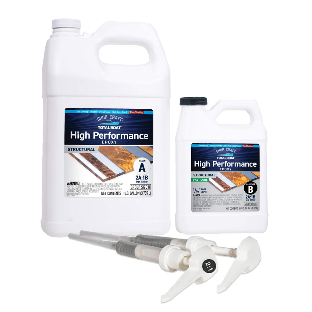 Totalboat High Performance Epoxy Kit, Crystal Clear Marine Grade Resin And Hardener For Woodworking, Fiberglass And Wood Boat Bu