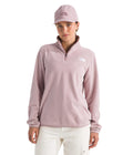 The North Face Womens Glacier Fleece Quarter Zip Jacket - 1/4 Zip Pullover Jacket, Zip Pockets, Stretch Fabric, Metal Pink, Sma