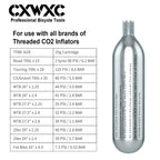 Threaded Co2 Cartridges For Bike Tires - 16G/25G Co2 Cartridges For Co2 Inflator With Threaded Connection, Co2 Pump For Road And