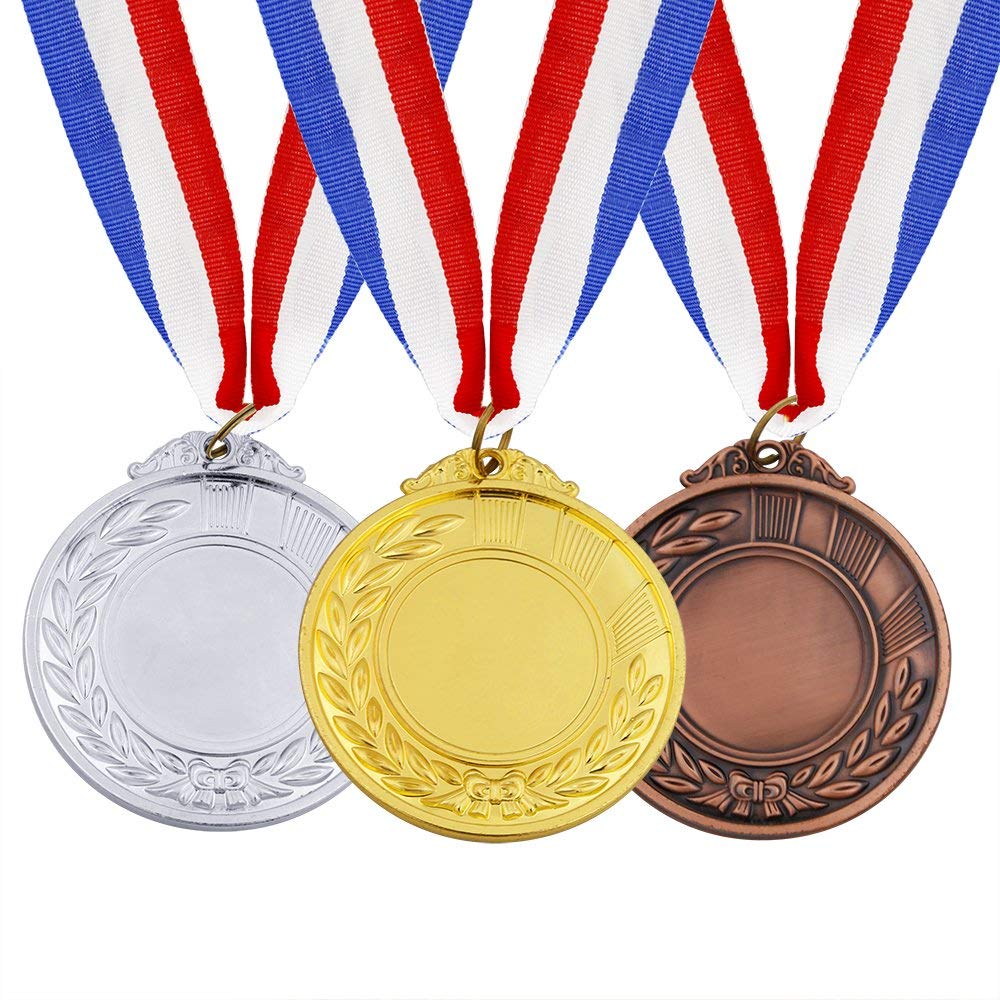 Caydo 6 Pieces Gold Silver Bronze Award Medals-1St 2Nd 3Rd Place Medals For Competitions, Party, 2 Inch
