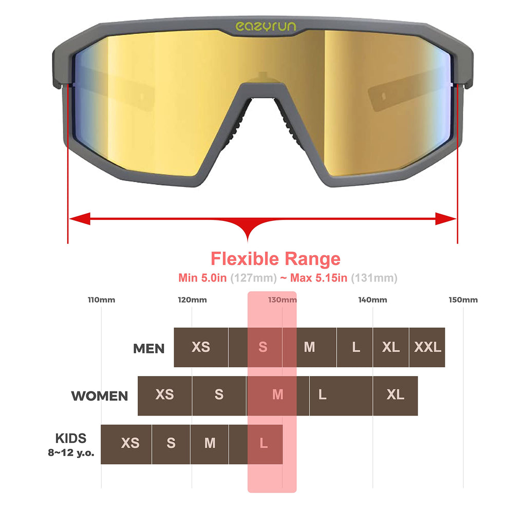 Eazyrun 24K Gold Small Narrow Polarized Sports Sunglasses For Men Women, Youth Baseball Shield Ski Pit Vipers
