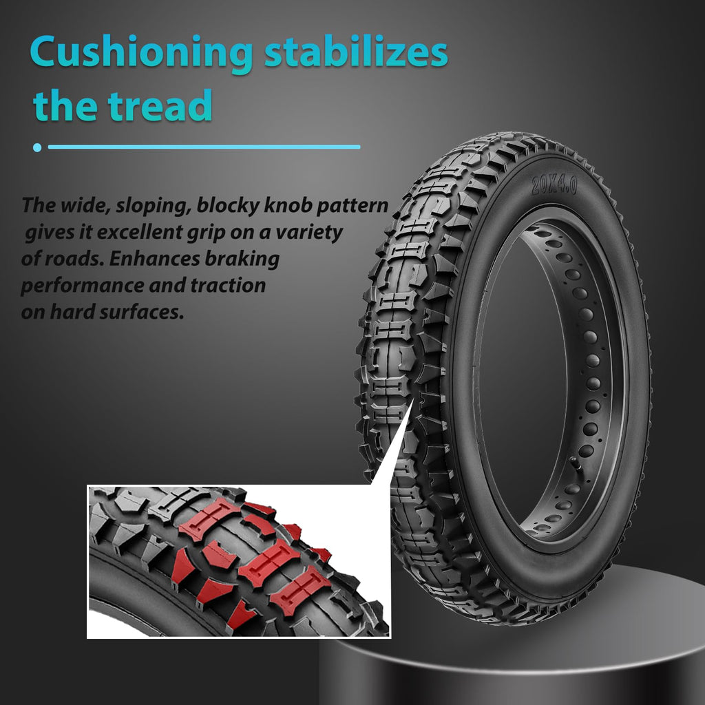 2-Pack 20X4.0 Fat Bike Tires: Hycline 20X4 Inch Folding Replacement Puncture Resistant Ebike Fat Tires, All-Terrain High-Density