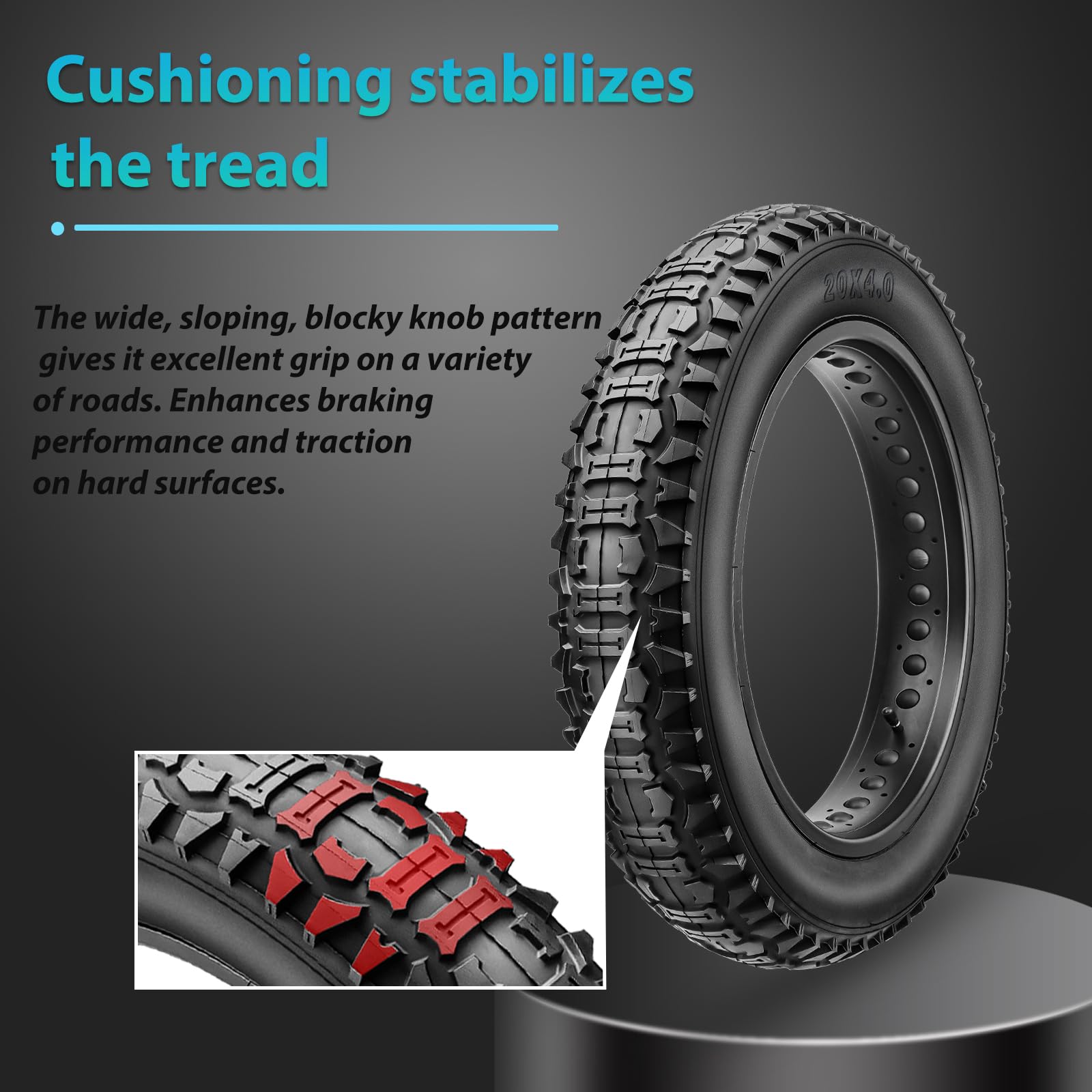 2-Pack 20X4.0 Fat Bike Tires: Hycline 20X4 Inch Folding Replacement Puncture Resistant Ebike Fat Tires, All-Terrain High-Density