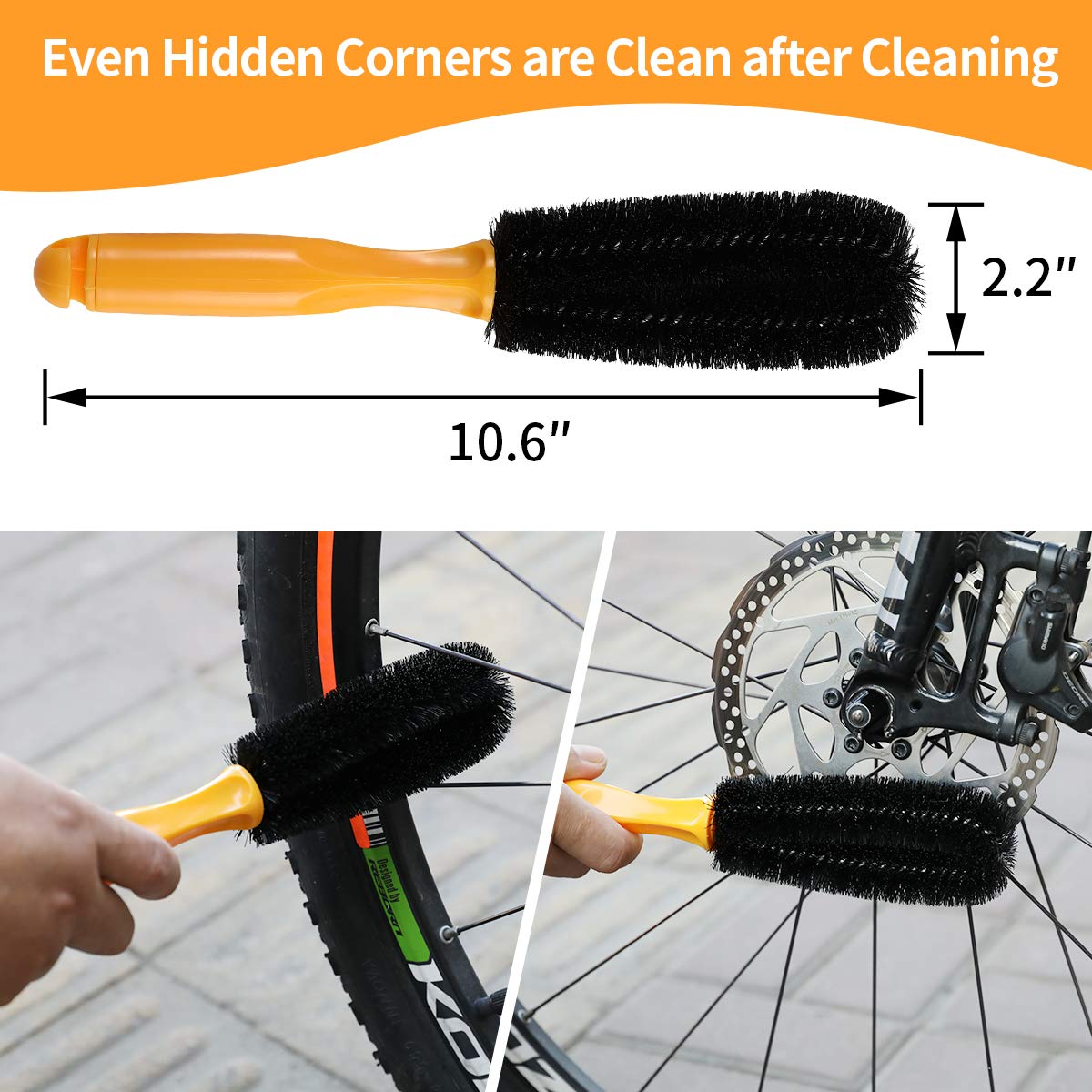 Anndason 8 Pieces Precision Bicycle Cleaning Brush Tool Including Bike Chain Scrubber, Suitable For Mountain, Road, City, Hybrid