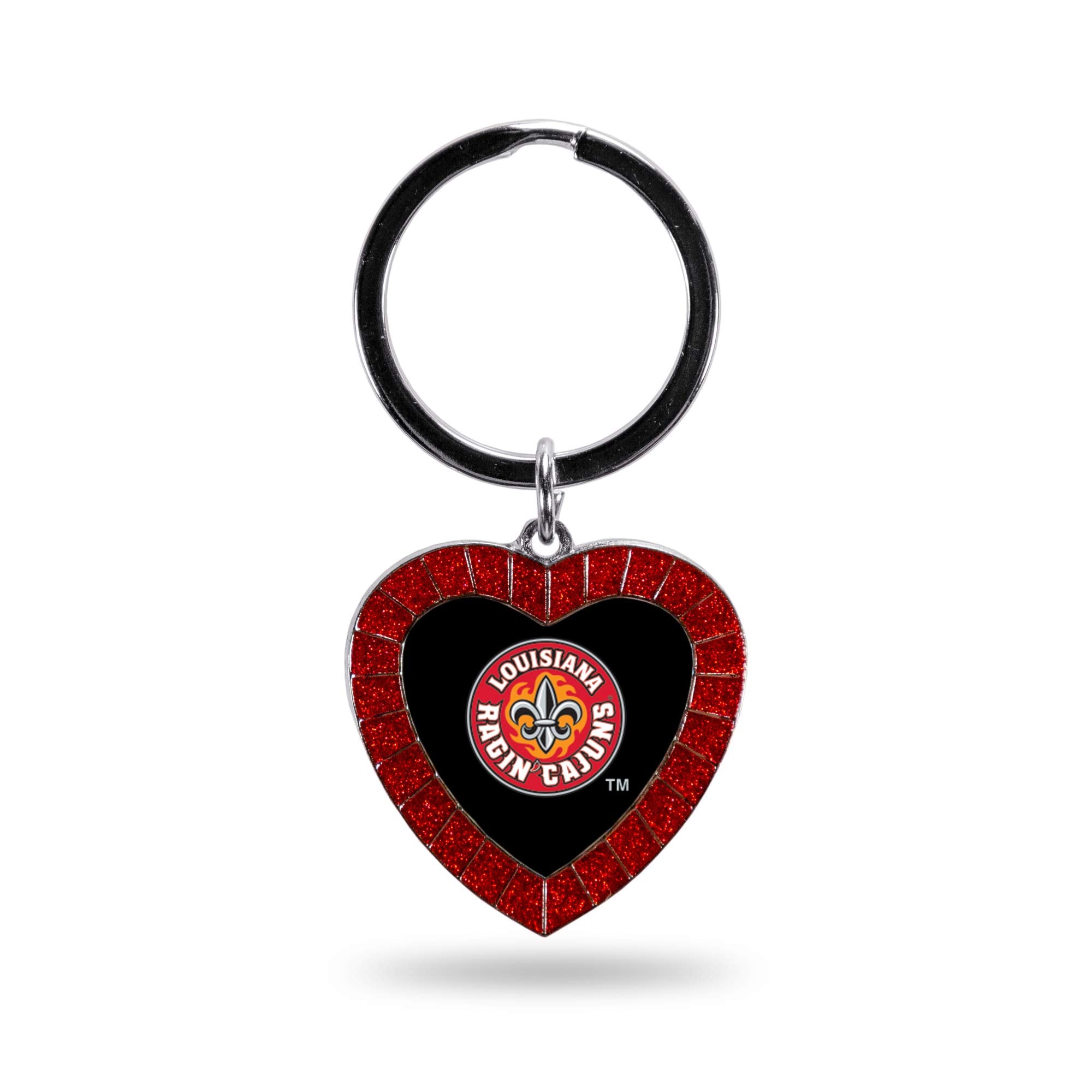 Rico Industries Ncaa Louisiana Lafayette Ragin' Cajuns Ncaa Rhinestone Heart Colored Keychain, Red, 3-Inches In Length