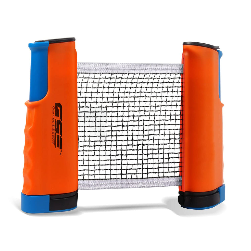 Adjustable Retractable Ping Pong Net  Post Portable Table Tennis Net  Clamps Replacement Ping Pong Net For Any Tables (Orange)
